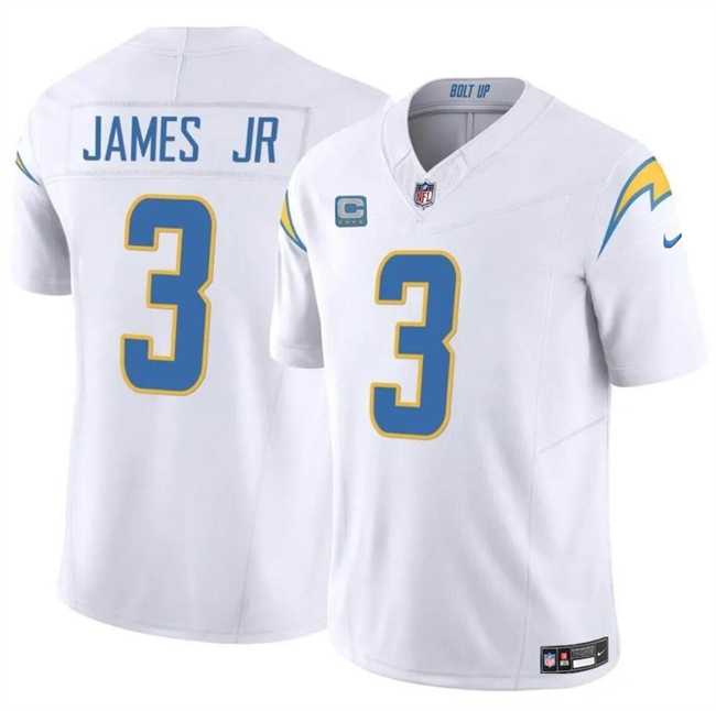 Men & Women & Youth Los Angeles Chargers #3 Derwin James Jr. White 2024 F.U.S.E. With 4-Star C Patch Vapor Untouchable Limited Stitched Jersey->los angeles chargers->NFL Jersey